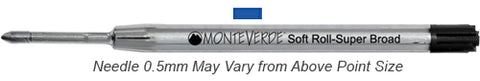 Monteverde Refills Soft Roll Needle Point Blue for Parker .5mm Ballpoint Pen