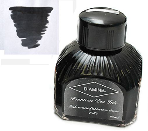 Diamine Refills Quartz Black Bottled Ink 80mL