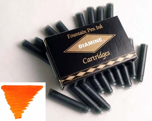 Diamine Refills Orange Pack of 18 Fountain Pen Cartridge