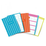 Filofax Week to View Illustrated Stripes 5 Languages 2018 A5 Size Calendar Refill