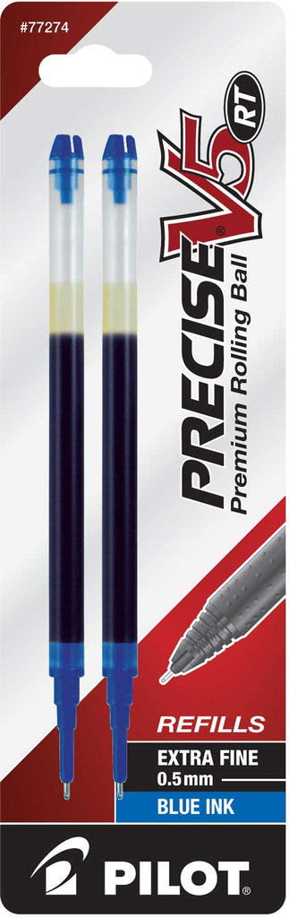 Pilot Precise V5/V7 RT Premium Rolling Ball Refill - Blue - Extra Fine Point - 2 Pack