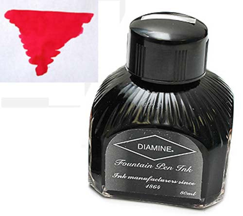 Diamine Refills Scarlet Bottled Ink 80mL