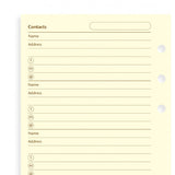 Filofax - Paper Refills - Pocket - Name, Address, Email, Telephone Number - Cream