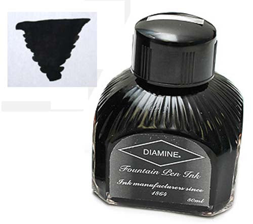 Diamine Refills Onyx Black Bottled Ink 80mL