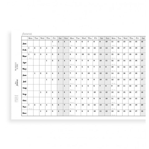 Filofax - Paper Refills - Mini - Horizontal Year Planner English 2018