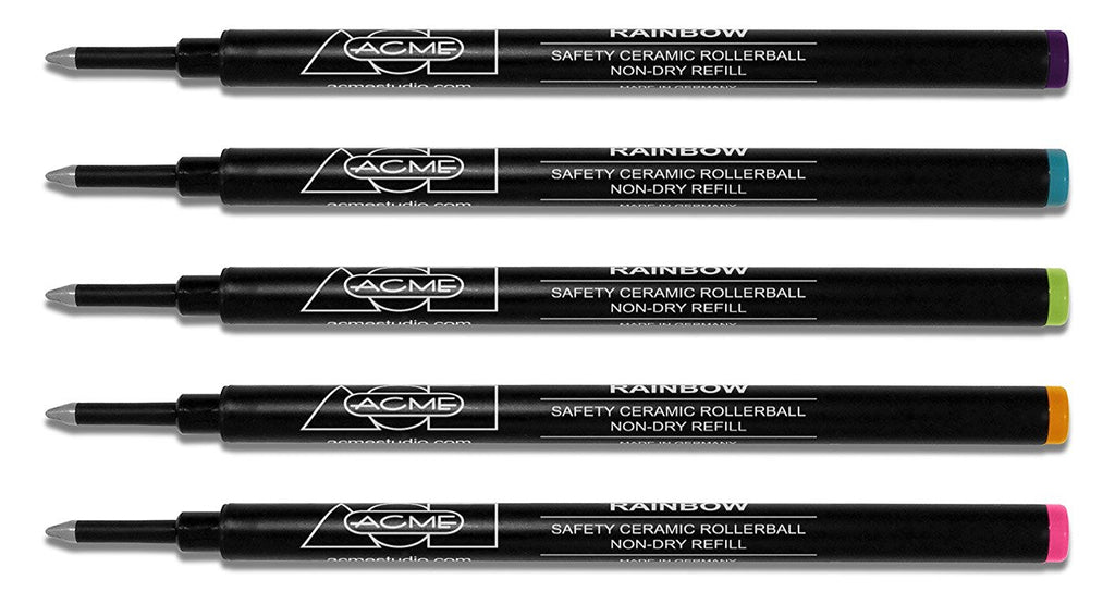 Acme Refills - 888 Rainbow Rollerball Refills 5-Pack, PREFRBOWBOX