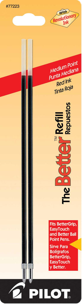 Pilot Ballpoint Better Refills - Red Ink - Medium Point - 2 Pack