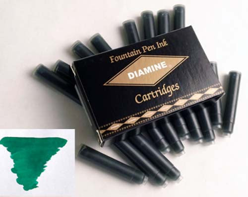 Diamine Refills Woodland Green Pack of 18 Fountain Pen Cartridge