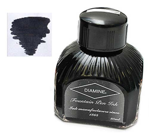 Diamine Refills Jet Black Bottled Ink 80mL