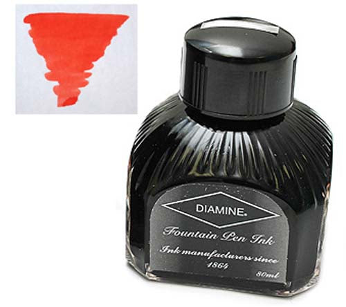 Diamine Refills Brilliant Red Bottled Ink 80mL