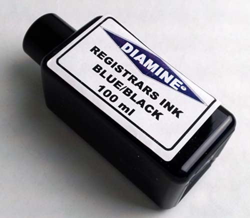 Diamine Registrars Ink Blue / Black 100mL Bottled Ink