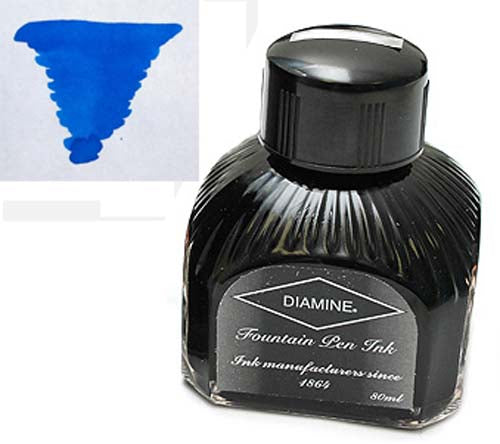 Diamine Refills Mediterranean Blue Bottled Ink 80mL