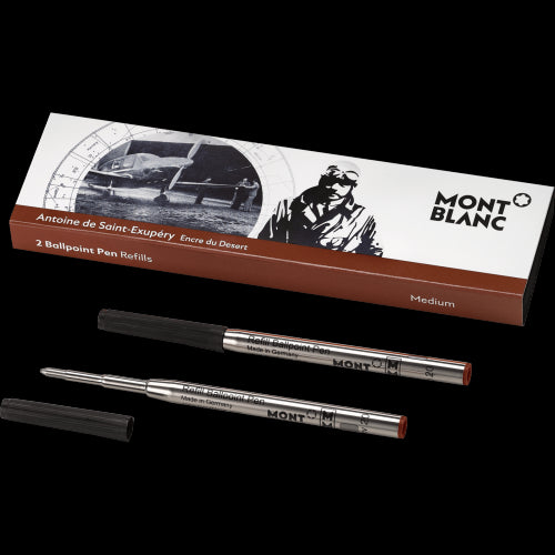 Montblanc Writers Edition Ballpoint Refill Antoine de St. Exupery Medium Point 2 Pack