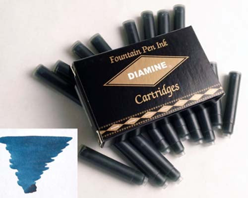 Diamine Refills Blue / Black Pack of 18 Fountain Pen Cartridge