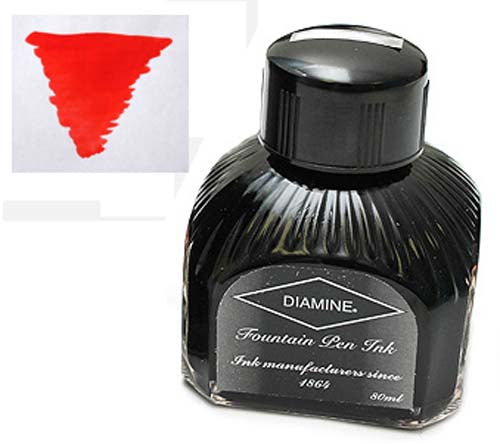 Diamine Refills Poppy Red  Bottled Ink 80mL