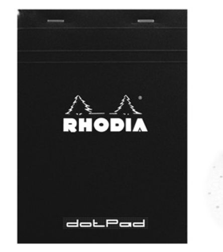 RHODIA DOT.Pad Rhodia Black 80sh stapled 80g 8-1-4x12-1-2 | matrice points 5mm