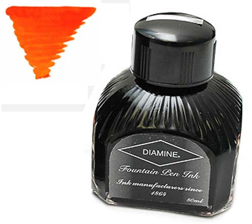 Diamine Refills Orange  Bottled Ink 80mL