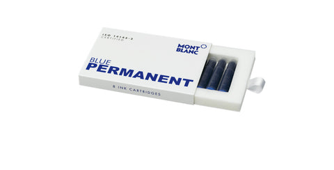 Montblanc Refills Permanent Blue 8 per package Fountain Pen Cartridge