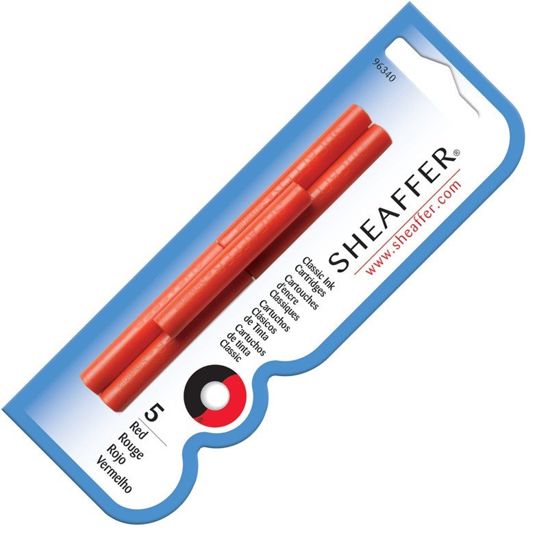 Sheaffer Red Fountain Pen Refill (Pack of 5 Cartridges)