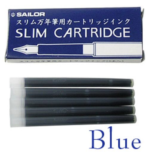 Sailor Refills Blue 5-Pack Slim for Chalana  Fountain Pen Cartridge