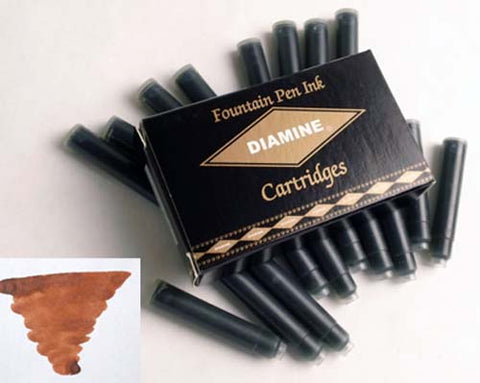 Diamine Refills Dark Brown Pack of 18  Fountain Pen Cartridge