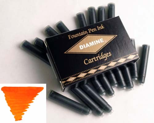 Diamine Refills Orange Pack of 18  Fountain Pen Cartridge