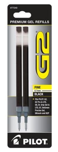 Pilot G2 - Refills - Black - Extra Fine Point - Gel Pen