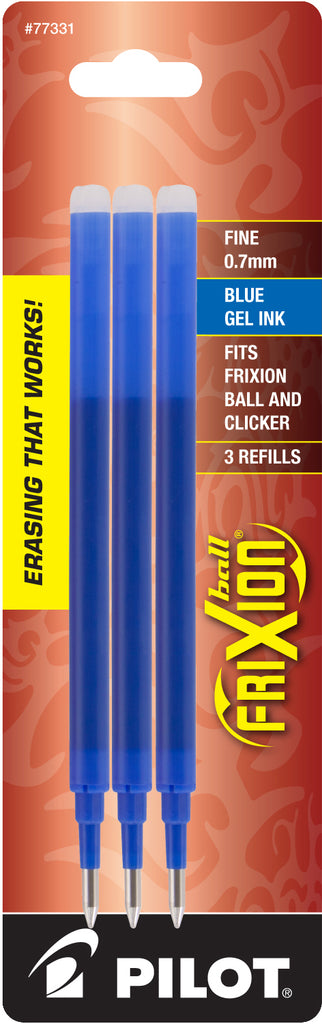 Pilot FriXion Ballpoint Pen Refill - Blue - Fine Point - 3 Pack
