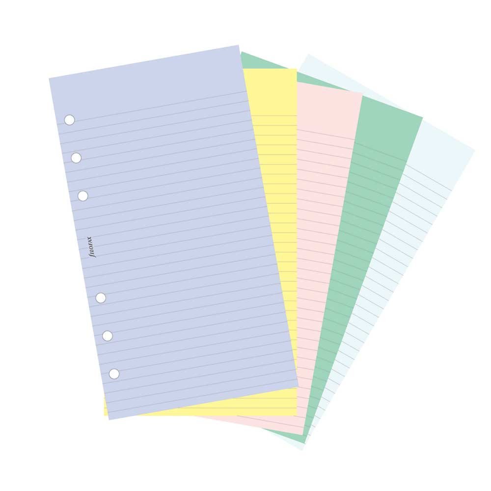 Filofax Papers 100 Plain and Ruled Notepaper, Multicolor Assortment  Personal Size
