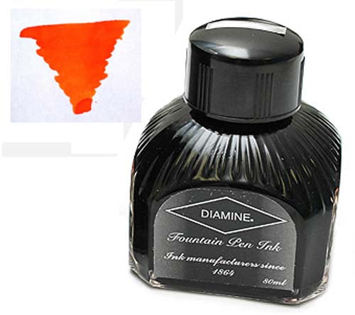 Diamine Refills Blaze Orange  Bottled Ink 80mL