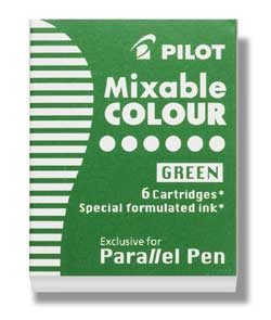 Pilot Refills Parallel - Green 6 Pack  Fountain Pen Cartridge