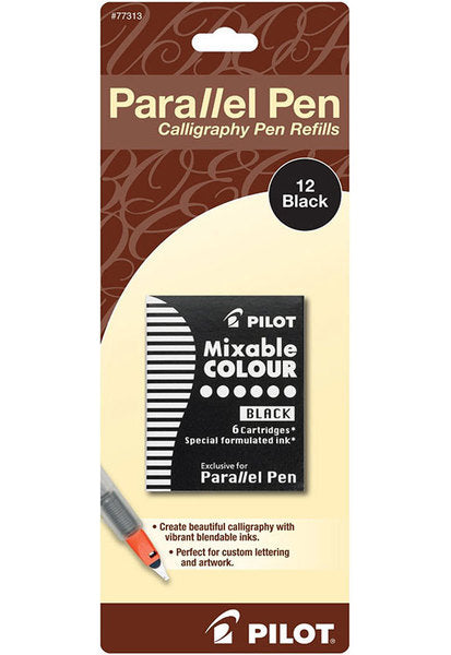 Pilot Refills Parallel - Black Pack of 12 Fountain Pen Cartridge