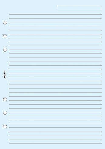 Filofax Papers Ruled Notepaper, Blue  A5