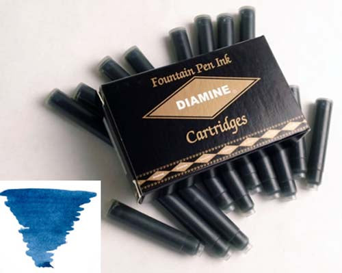 Diamine Refills Prussian Blue Pack of 18  Fountain Pen Cartridge