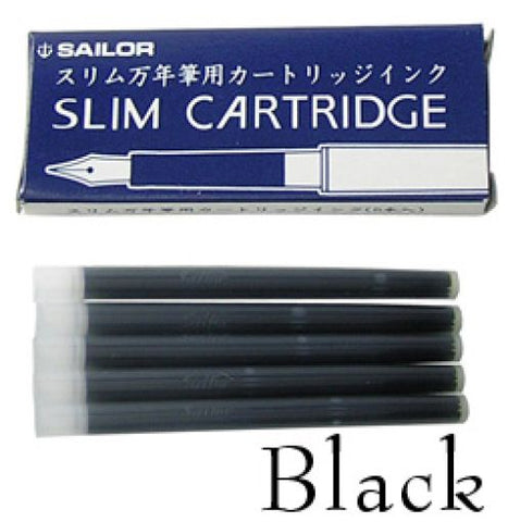 Sailor Refills Black 5-Pack Slim for Chalana  Fountain Pen Cartridge