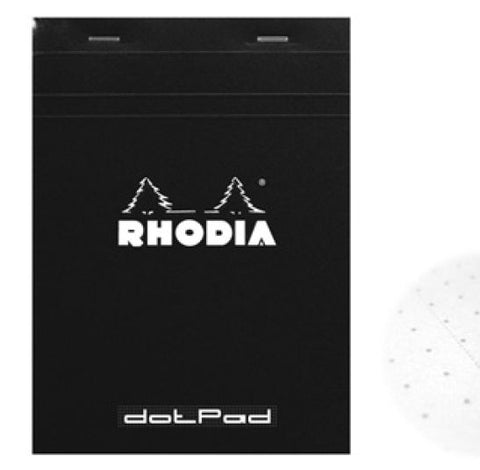 RHODIA DOT.Pad Rhodia Black 80sh stapled 80g 3-1-4x4-3-4 | matrice points 5mm