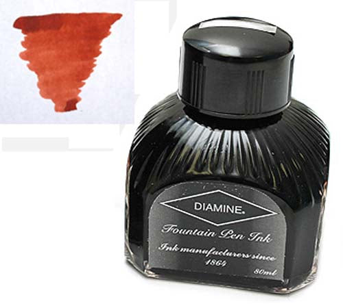 Diamine Refills Burnt Sienna  Bottled Ink 80mL