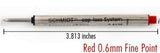 Schmidt Short P8126 Capless Rollerball Refills by Monteverde - Red - Fine Point