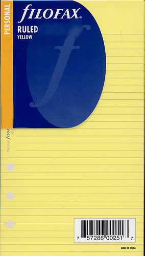Filofax Papers Ruled Yellow Notepad  Personal Size
