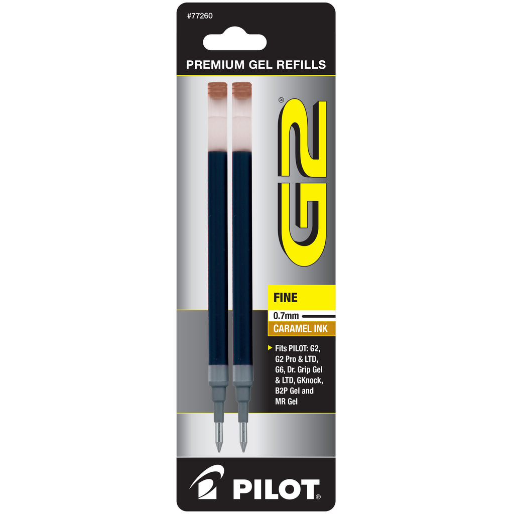 Pilot G2 Refills Caramel Gel Ink Fine Point 0.7mm 2 Pack