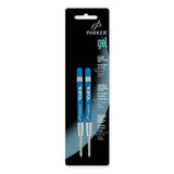 Parker Gel Roller Blue Medium Point Refills 2/Pack (Fits all Parker Ballpoint Pens)