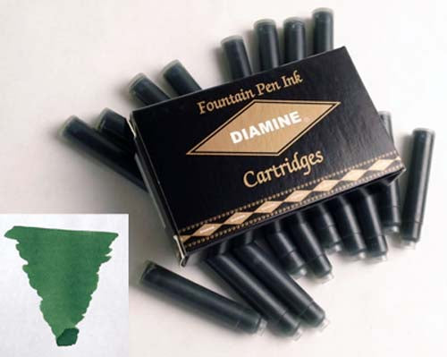 Diamine Refills Emerald Pack of 18  Fountain Pen Cartridge