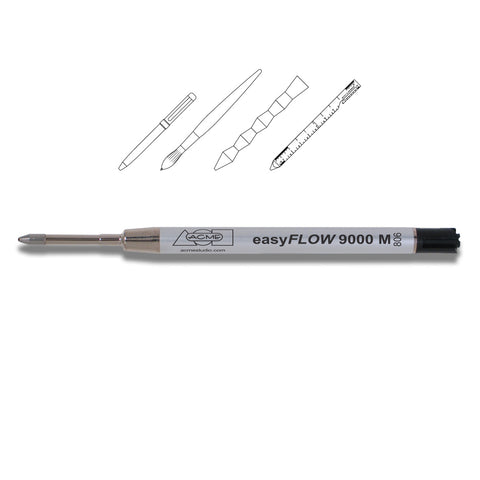 Acme Refills - Black Easy Flow 9000 Ballpoint Pen Refill