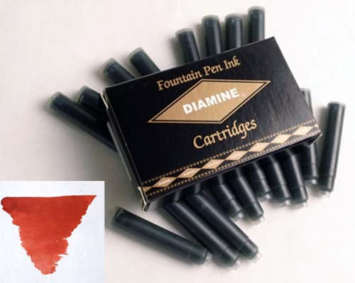 Diamine Refills Monaco Red Pack of 18  Fountain Pen Cartridge