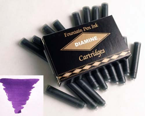 Diamine Refills Imperial Purple Pack of 18  Fountain Pen Cartridge