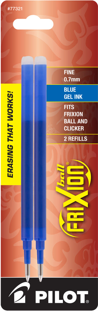 Pilot FriXion Erasable Ballpoint Pen Refill - Blue - Fine Point - 2 Pack