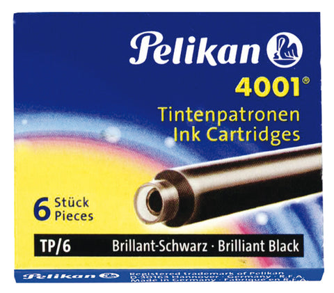 Pelikan Mini Fountain Pen Ink Cartridges Refills - Brilliant Black -