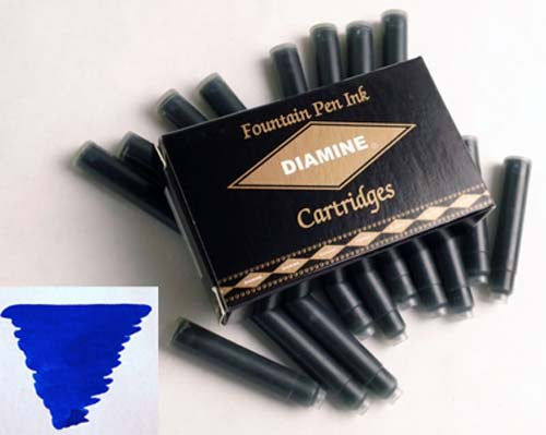 Diamine Refills Sapphire Blue Pack of 18  Fountain Pen Cartridge