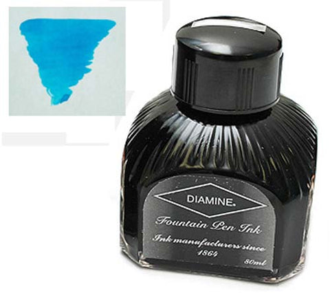 Diamine Refills Aqua Blue  Bottled Ink 80mL