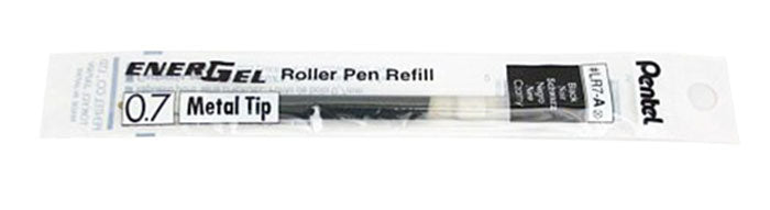 Pentel Black .7mm Gel Pen Metal Tip Rollerball Refill